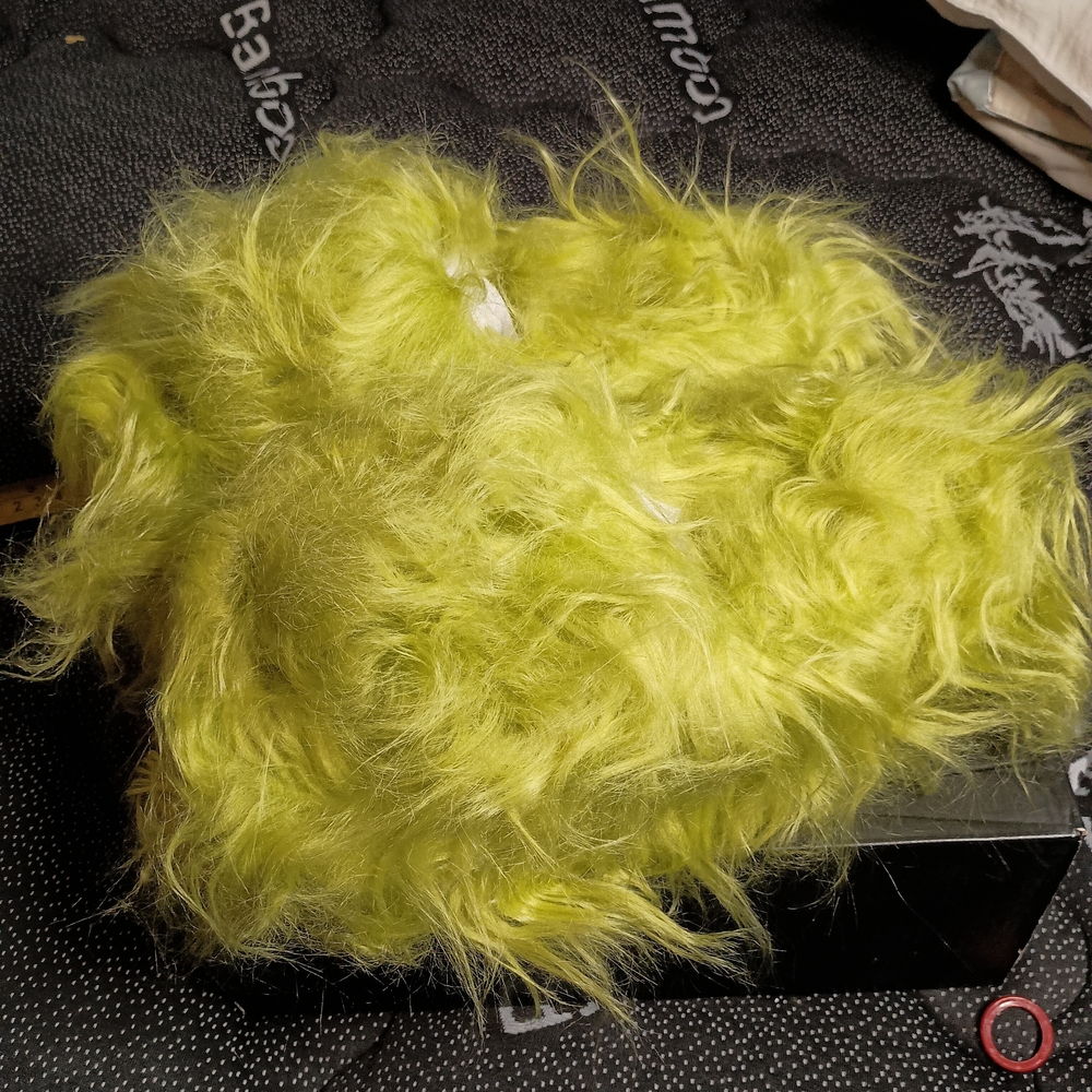 Fuzzy Lime Green Faux Fur Platform Sole Shoe